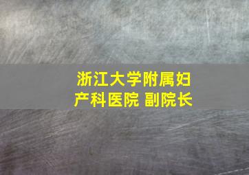 浙江大学附属妇产科医院 副院长